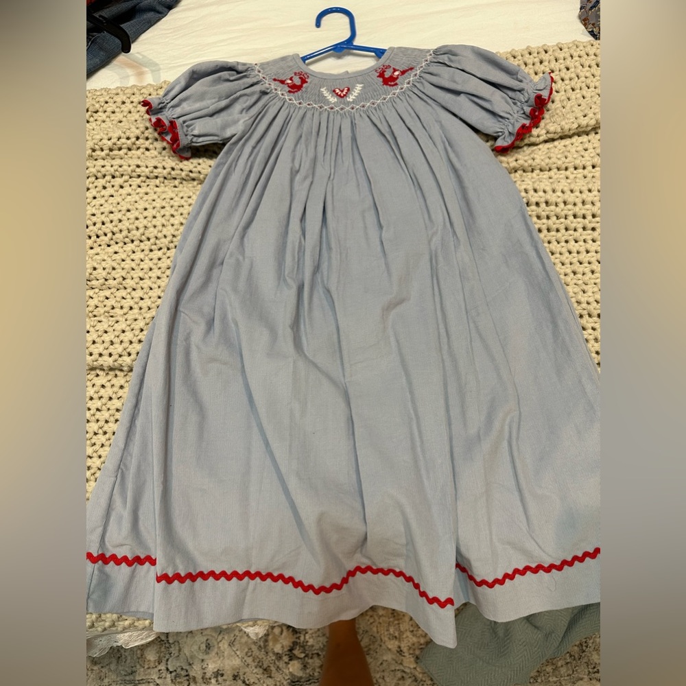 Girls smocked Christmas dress